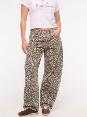Abercrombie & Fitch Leopard Barrel Jean